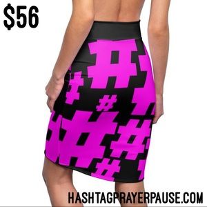 #PrayerPause Pink Night Women's Pencil Skirt
